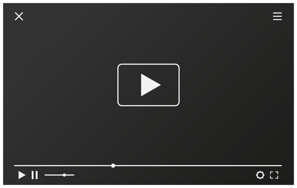 Video player for web design. Realistic window. Vector illust